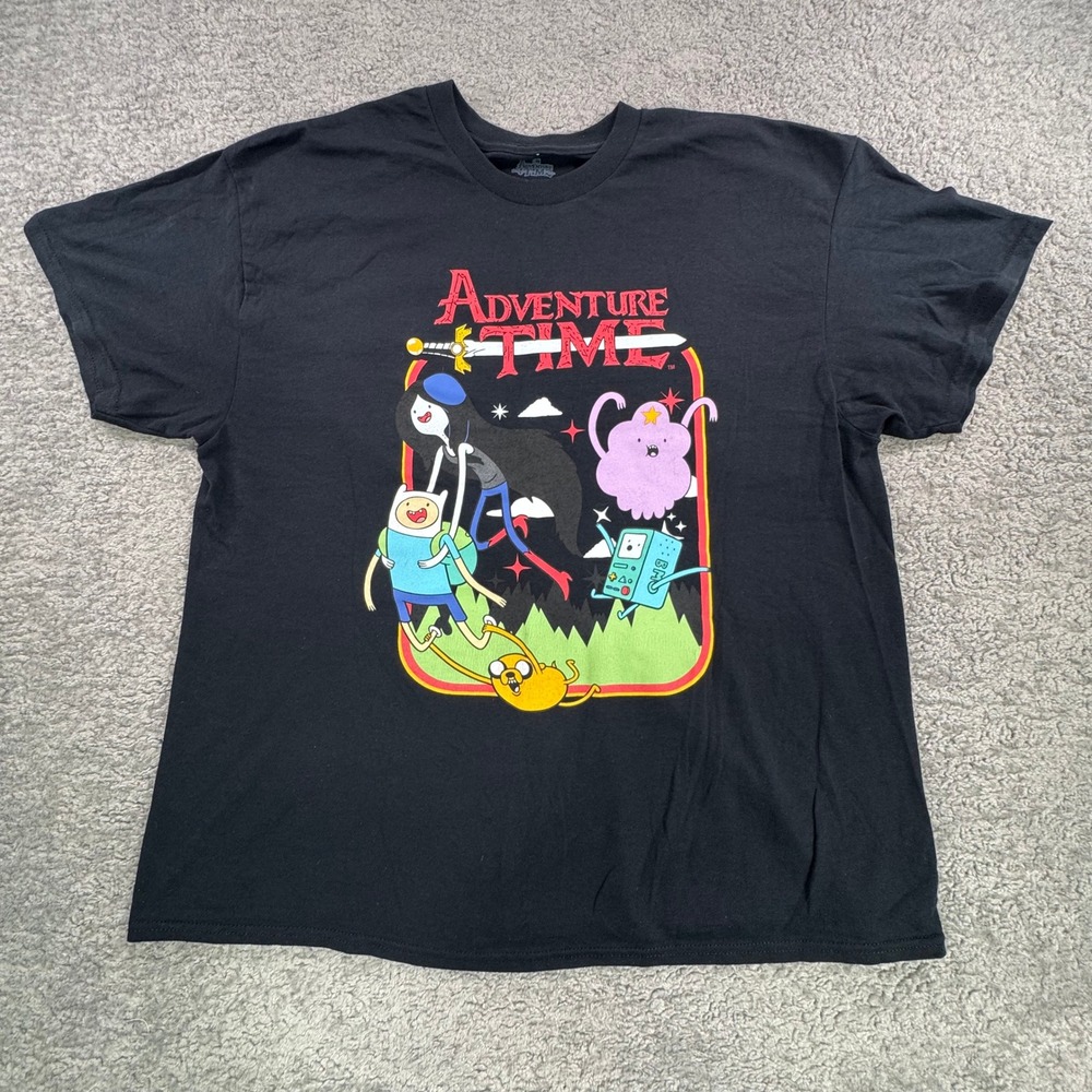 Adventure Time Cartoon Network Graphic T-Shirt Black XL Finn Jake Marceline BMO